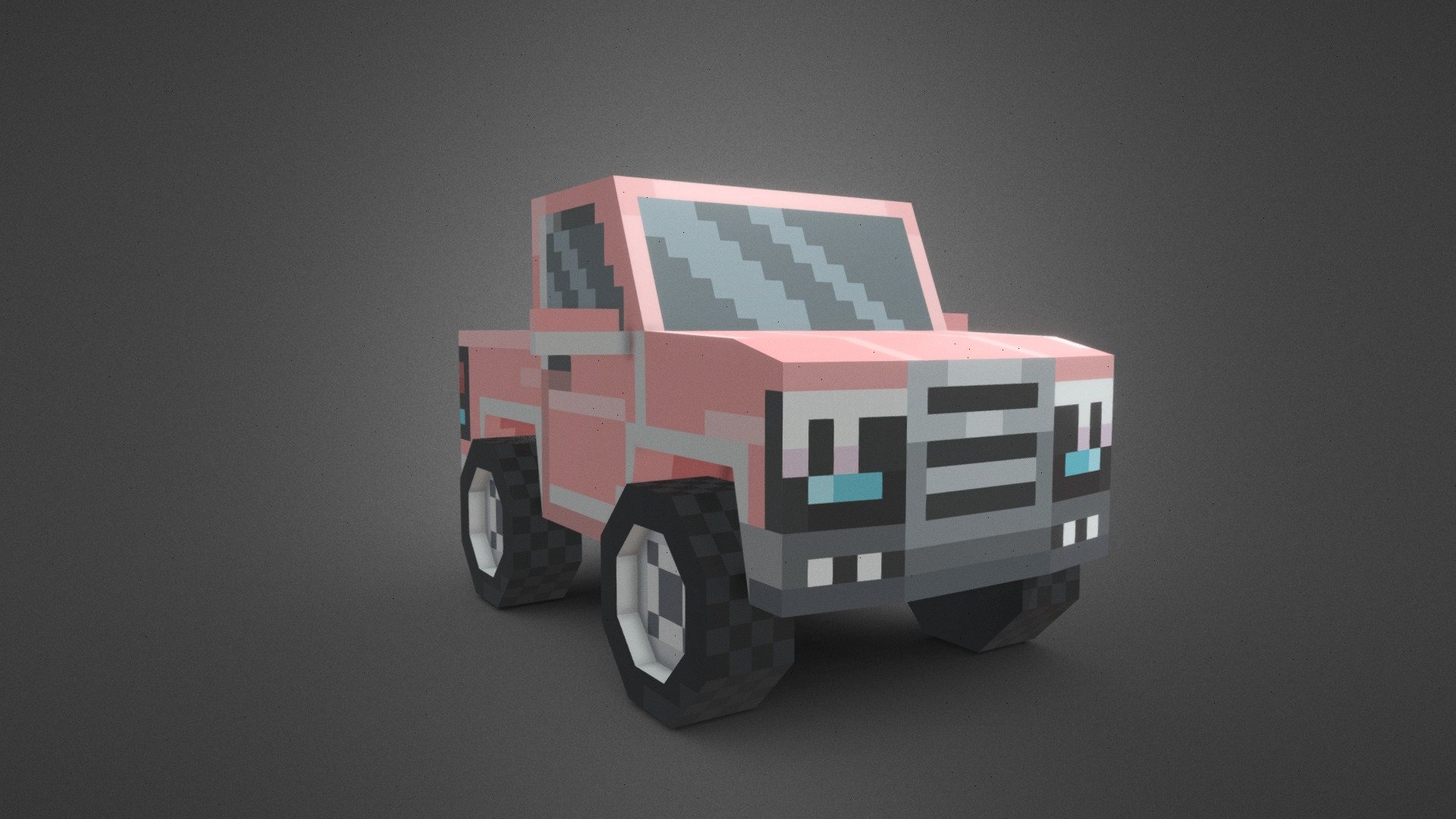 Pink Low-Poly Truck - 3D model by cinammon [a68c13d] - Sketchfab