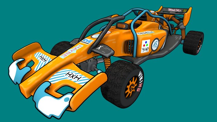 Stylized Formula 1 Car (Off-Road Ver.) 3D Model