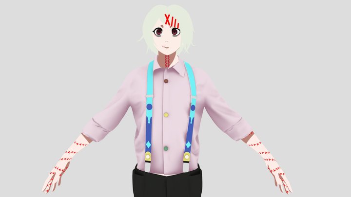 Stylized Anime Character Suzuya Juuzou 3D Model