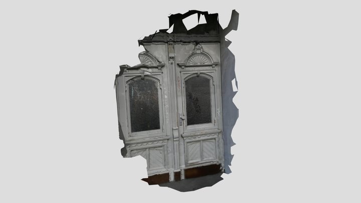 Glitchy wooden door Berlin 3D Model