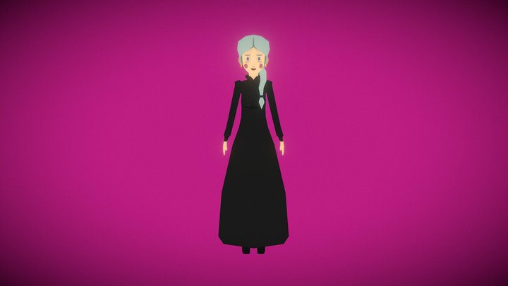 Low Poly Old Woman Widow