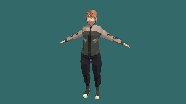 Marie Low-Poly Character 3D Model