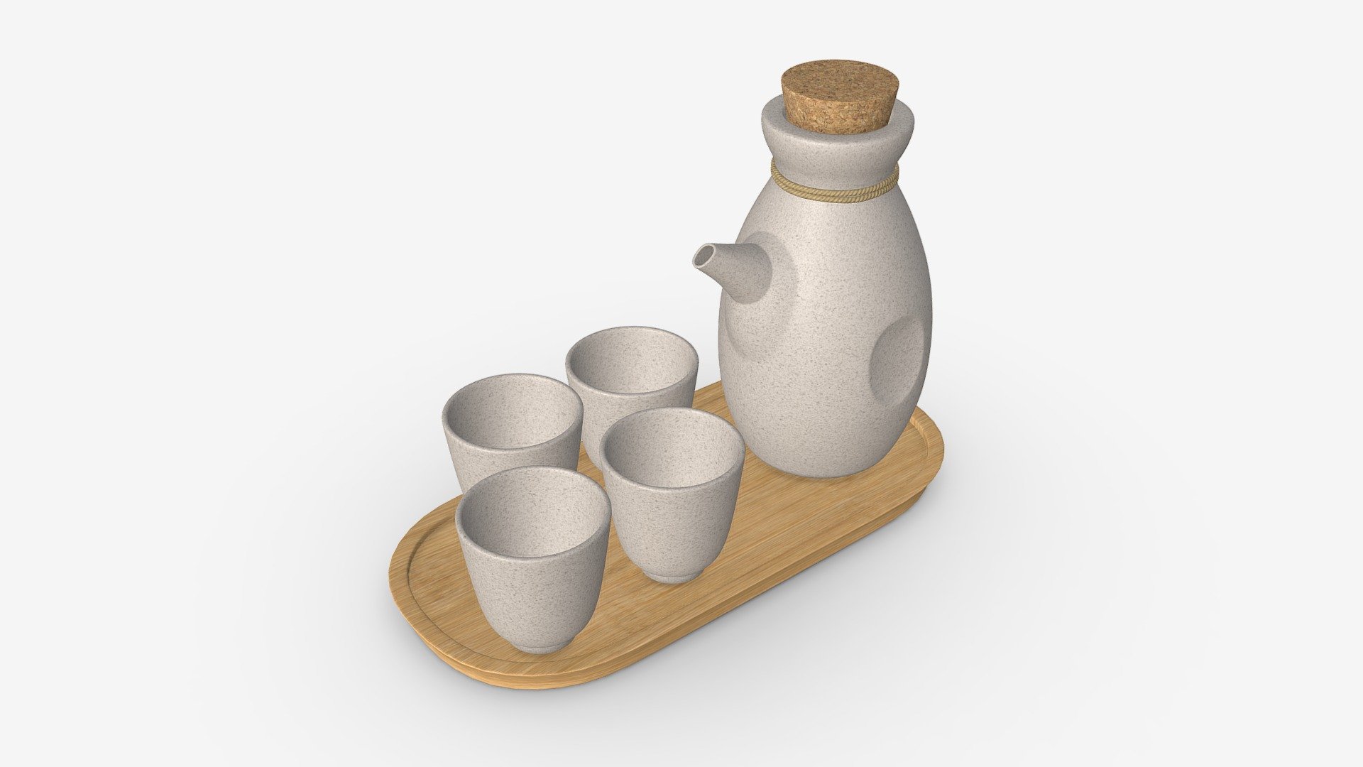 Japanese Ceramic Sake Set 03 Buy Royalty Free 3D model by HQ3DMOD