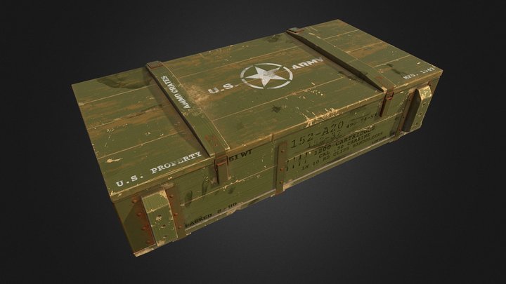 World War II Ammo Crate 3D Model