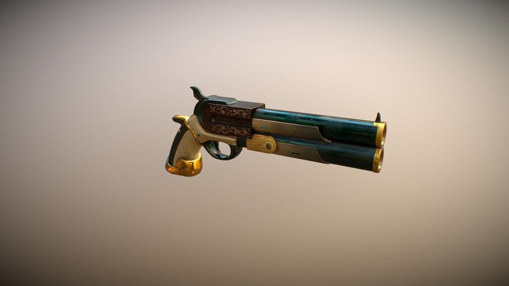 Ornamented Gun 3D Model