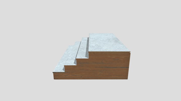 Simple Set of 4 Stairs 3D Model