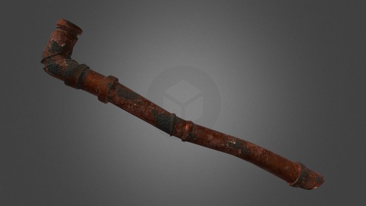 Rusty cast iron pipe 3D Model