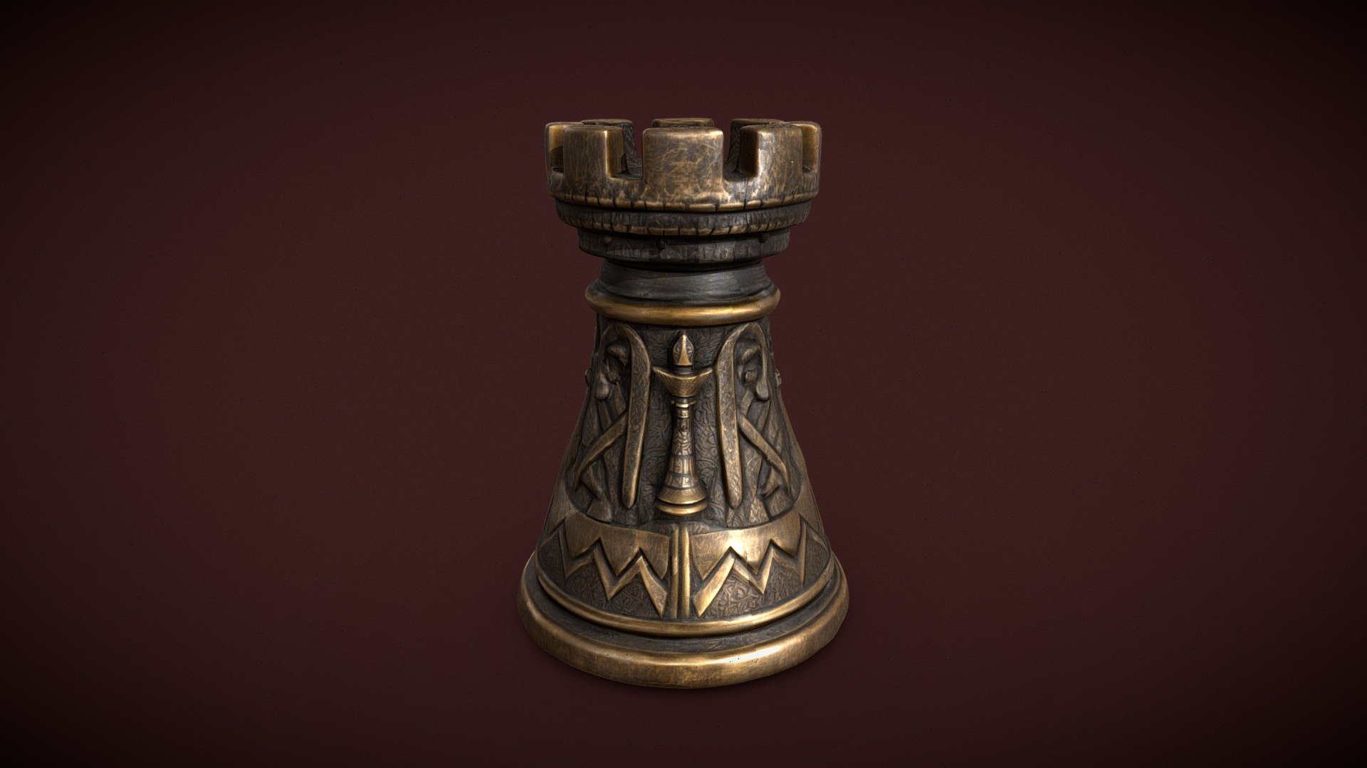 Royal Chess Rook (Bronze) - 3D model by Matthias Krammer (@mantikator ...