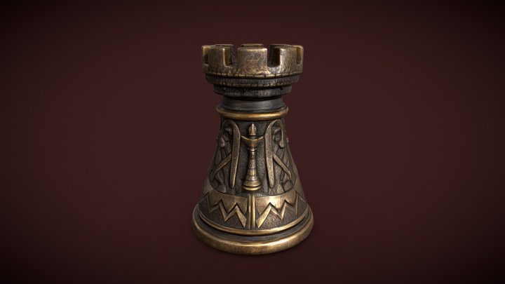 Royal Chess Rook (Bronze) 3D Model
