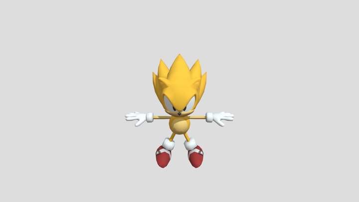 Sonic Forces - Classic Super Sonic low poly – Free 3D Model STL