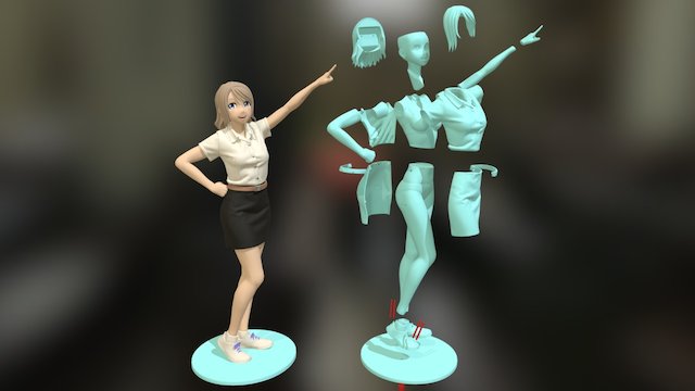 Freshy Girl 3D Printable Figure 3D Model