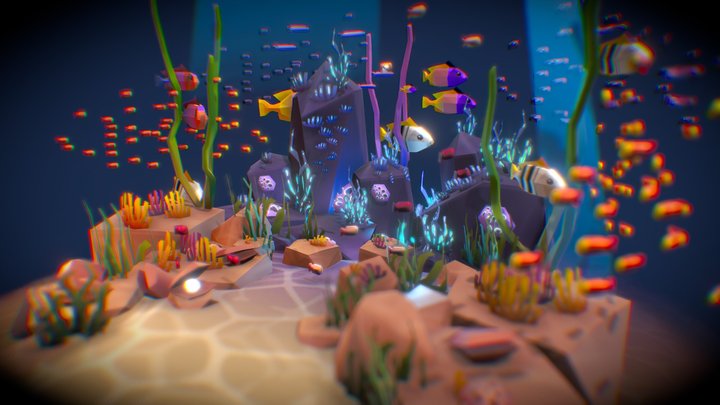 Sea Life Low Poly 3D Model
