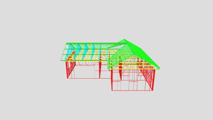 110 M2 Steel Construction House 3D Model