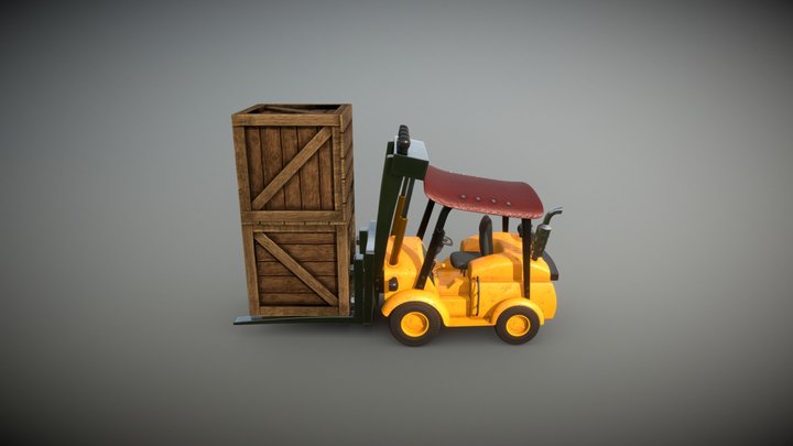 Very detailed 3d model of Forklift 3D Model