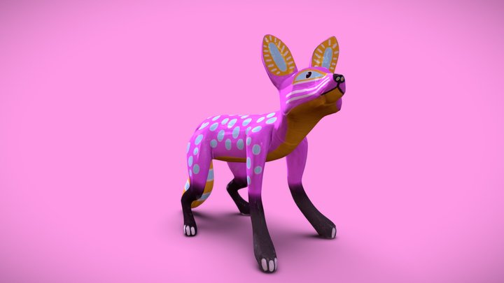 Oaxacan Fox Figurine 3D Model