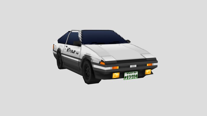 AE86 Low Poly Fujiwara Tofu Shop 3D Model