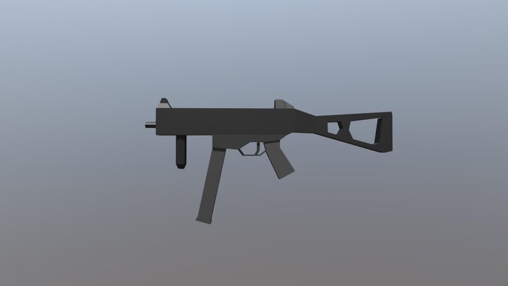Low Poly UMP-45 3D Model