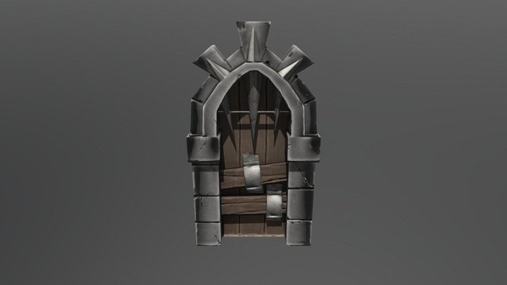 stilized dungeon door 3D Model