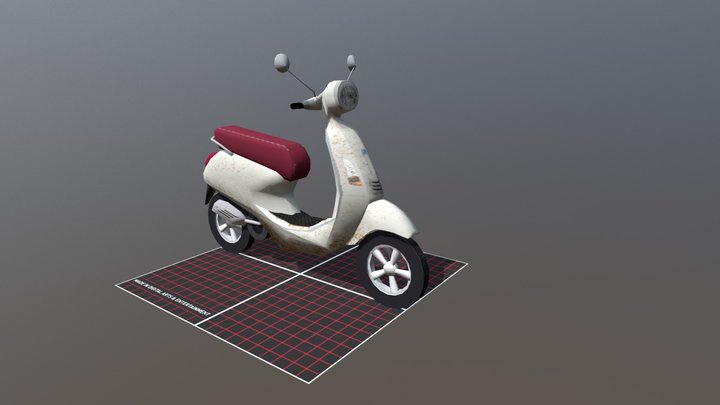 Vehicle Vespa DAE CityScene 3D Model