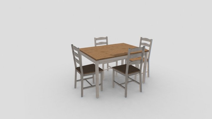 Table Set Model 3D Model