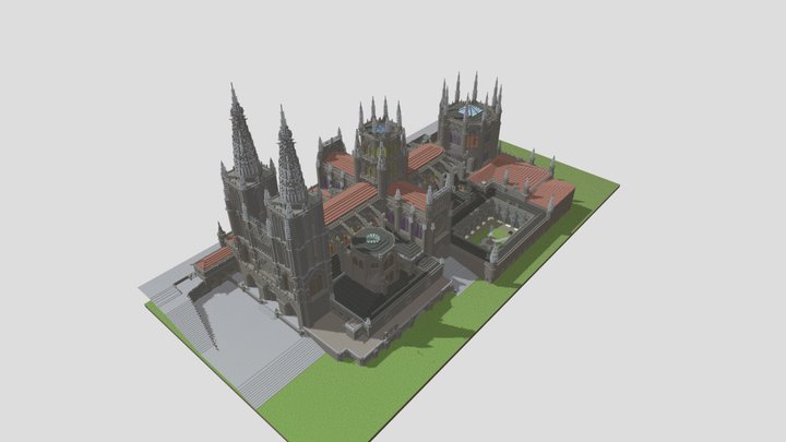 Catedral de Burgos, España en Minecraft. 3D Model
