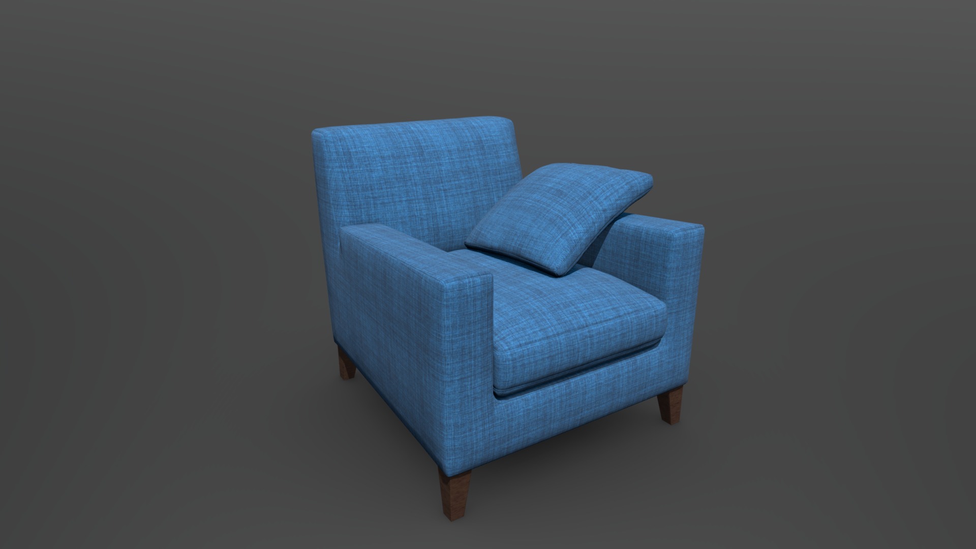 3D model Sofa_with_GLTF_USDZ_AR_KIT - This is a 3D model of the Sofa_with_GLTF_USDZ_AR_KIT. The 3D model is about a blue couch with a cushion.