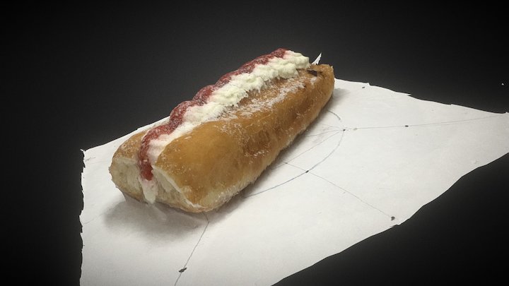 Jam and Cream Donut Roll (Scan) 3D Model