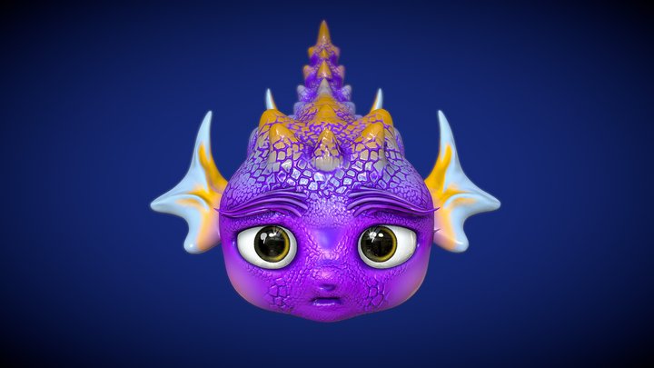 Cute Stylized Dragon-Fish 3D Model