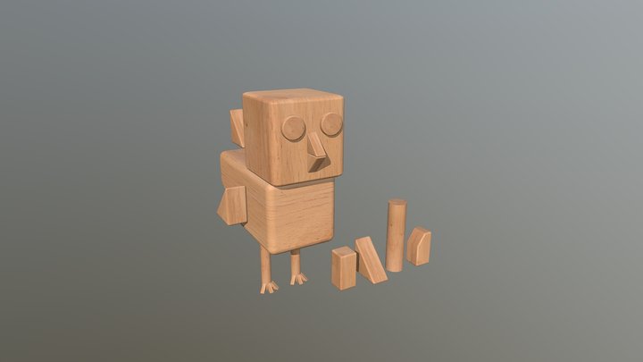 Wooden Bird 3D Model