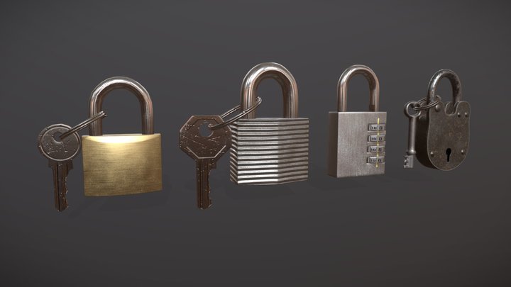 Padlock Pack 3D Model