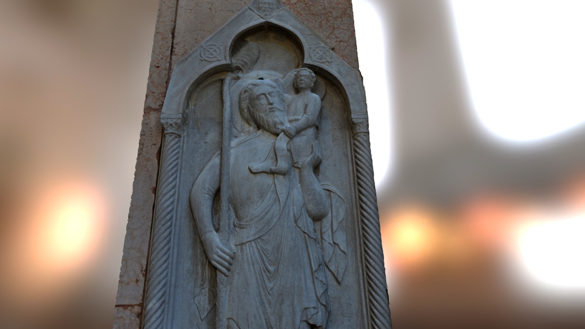 3D model Saint from Venice - This is a 3D model of the Saint from Venice. The 3D model is about a stone carving of a man and woman.