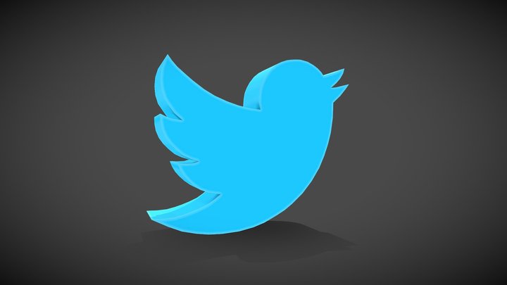 Twitter Icon 3D Model