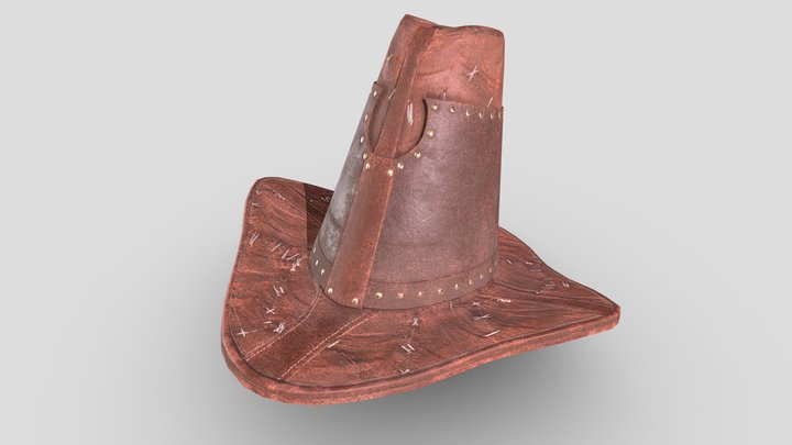 HAT - Witch Hunter Hat - PBR Game Ready 3D Model