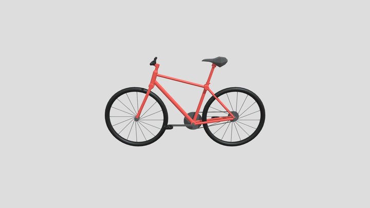 Low Poly Bycicle 3D Model