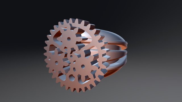 Steam Punk Ring ALFA 3D Model