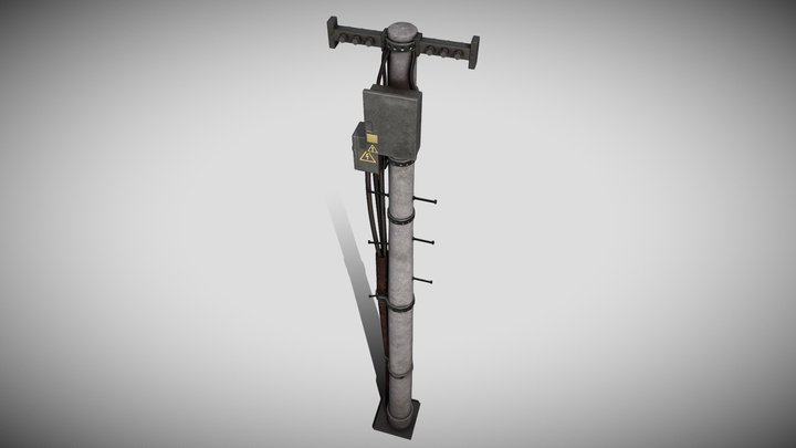 Power Pole Game Asset 3D Model