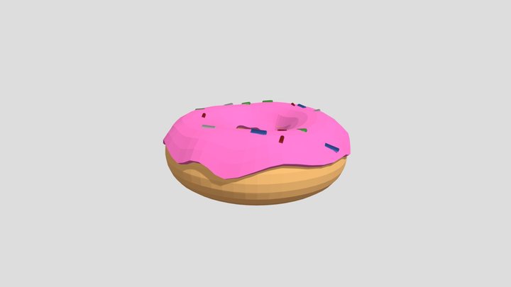 Low Poly Donuts 3D Model