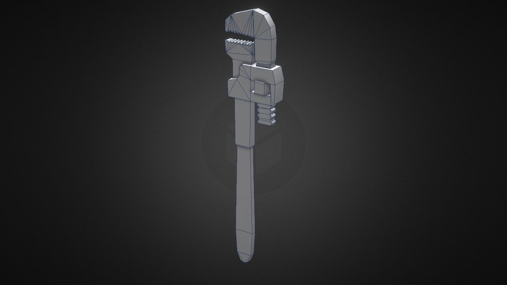 Low Poly Wrench Weapon Without UV Download Free 3D model by