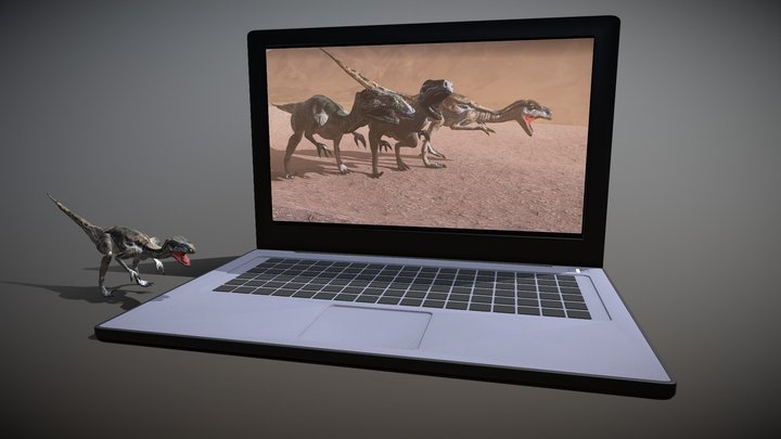 Low-poly laptop
