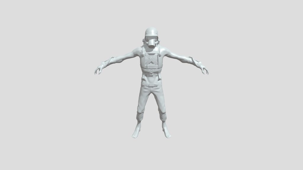 Mutated armored post-apocalyptic soldier