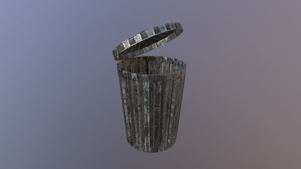 Rusty Open Trash Can