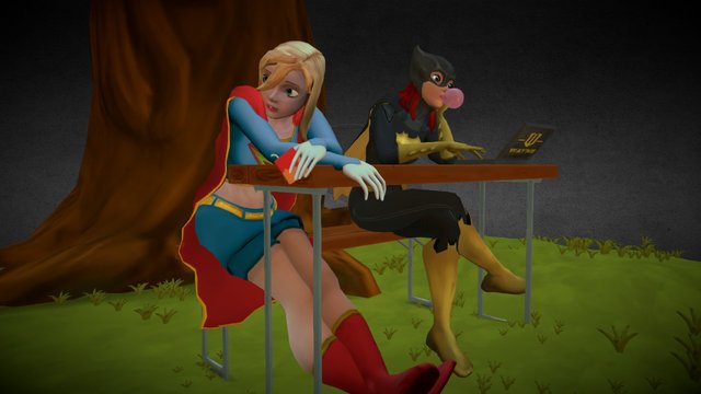 Turn off (Supergirl and Batgirl) 3D Model