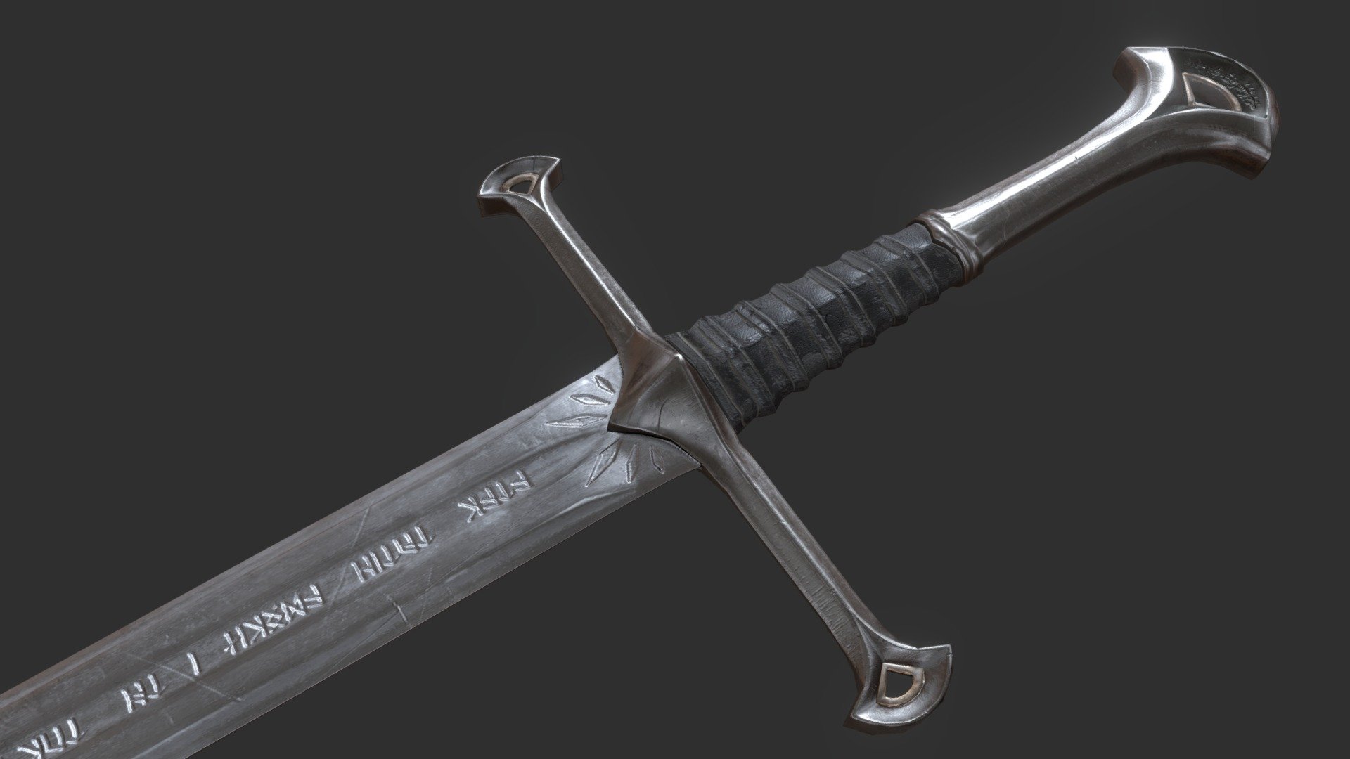 Anduril The Lord of the Rings 3D model by Dave Brito (Dfrikki