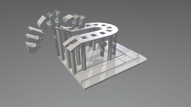 Rollercoaster Blockout 3D Model