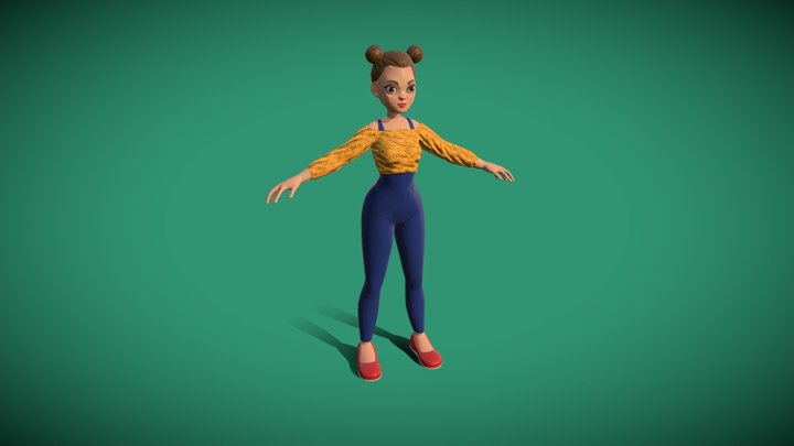 Validação 3D2 - Garota Estilosa 3D Model