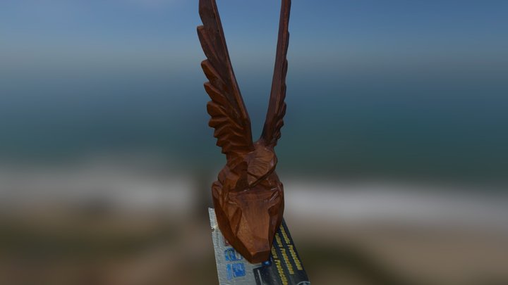 Wooden Eagle Sculpture 3D Model