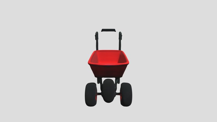 Shiny_red_wheelbarrow_with_monster_truck_tires 3D Model