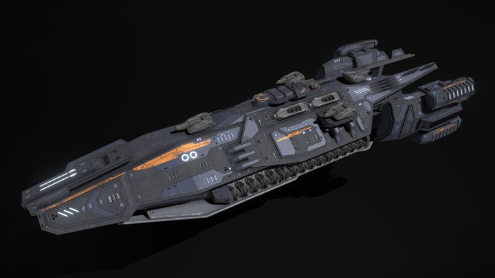 Spaceship Valkyrie Battleship, 3D Space