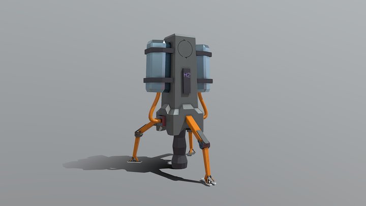 Low Poly Ice Drill 3D Model