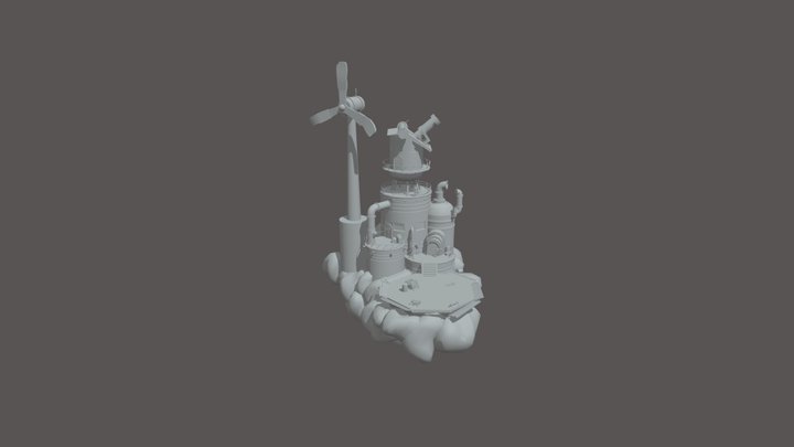 Observatory_High_Poly_in_process 3D Model